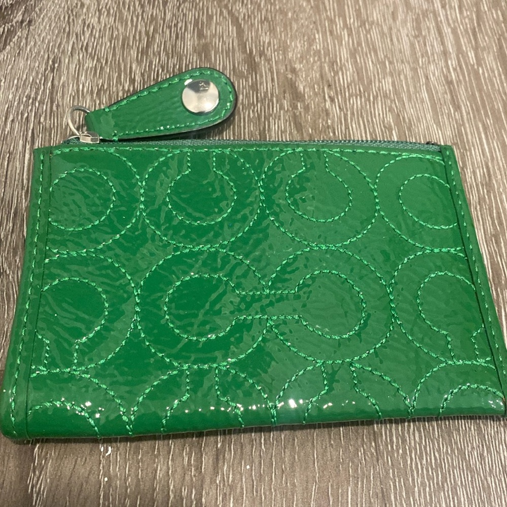 Green Coach coin purse